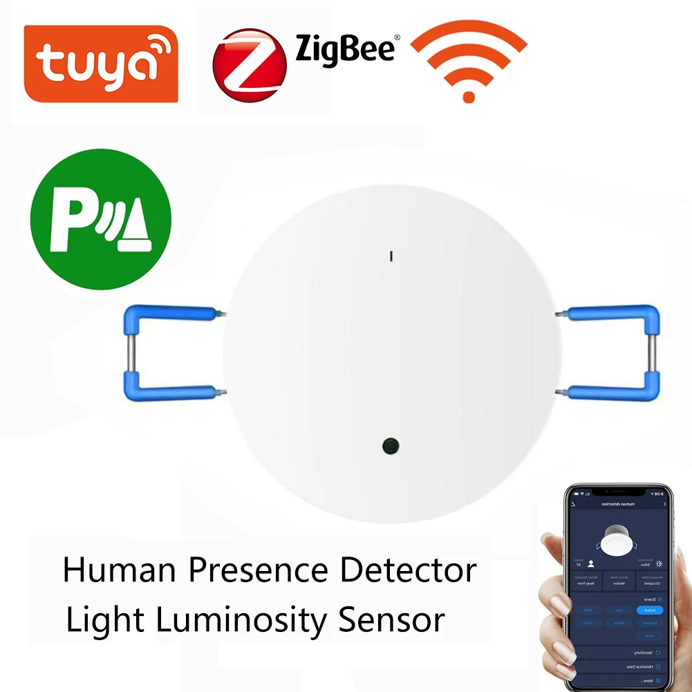 

Детектор присутствия человека Top Tuya Wi-Fi/ZigBee, датчик обнаружения радара с функцией измерения яркости 2 в 1