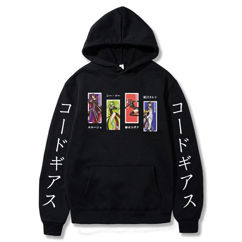 

CODE GEASS Lelouch of The Rebellion Anime Print Hooded Sweatshirt Oversized Cotton Streetwear Unisex Winter Fleece Hoodies Coats