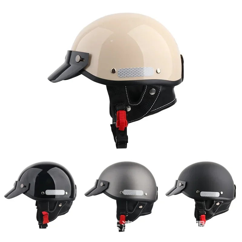 Японский винтажный мотоциклетный шлем мужской и женский маленький Harley красный в