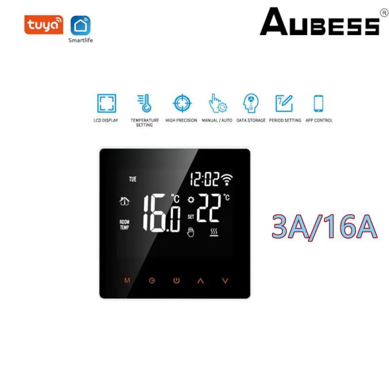 

Aubess Tuya WiFi Smart Temperature Controller Thermostat For Electric Floor Heating Water/Gas Boiler For Alice Alexa Google Home