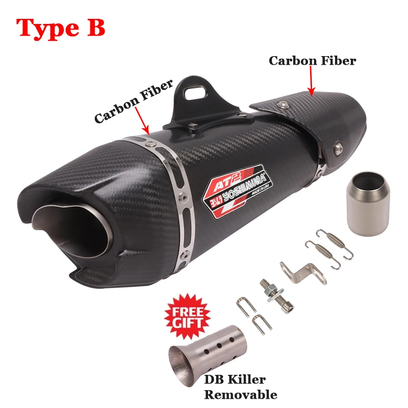 

Универсальный мотоцикл Yoshimura AT2, выхлопная труба, модификация глушителя из углеродного волокна DB Killer для ZX10R R6 GSXR600 MT03 DUKE 125