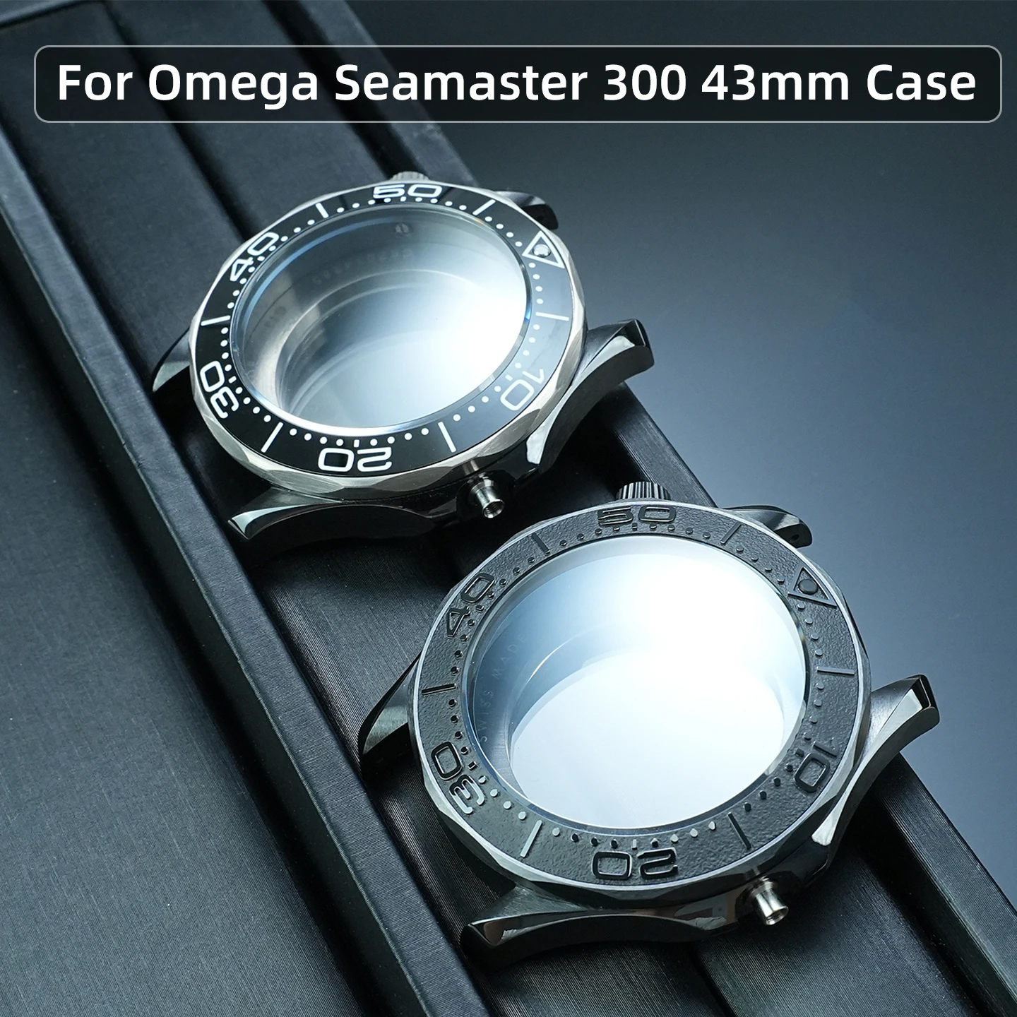 Фото 2824 Аксессуары для механизма Omega Seamaster 300 Series 43 мм Керамический корпус для часов 304L Нижняя крышка Набор зеркал из сапфирового стекла №3
