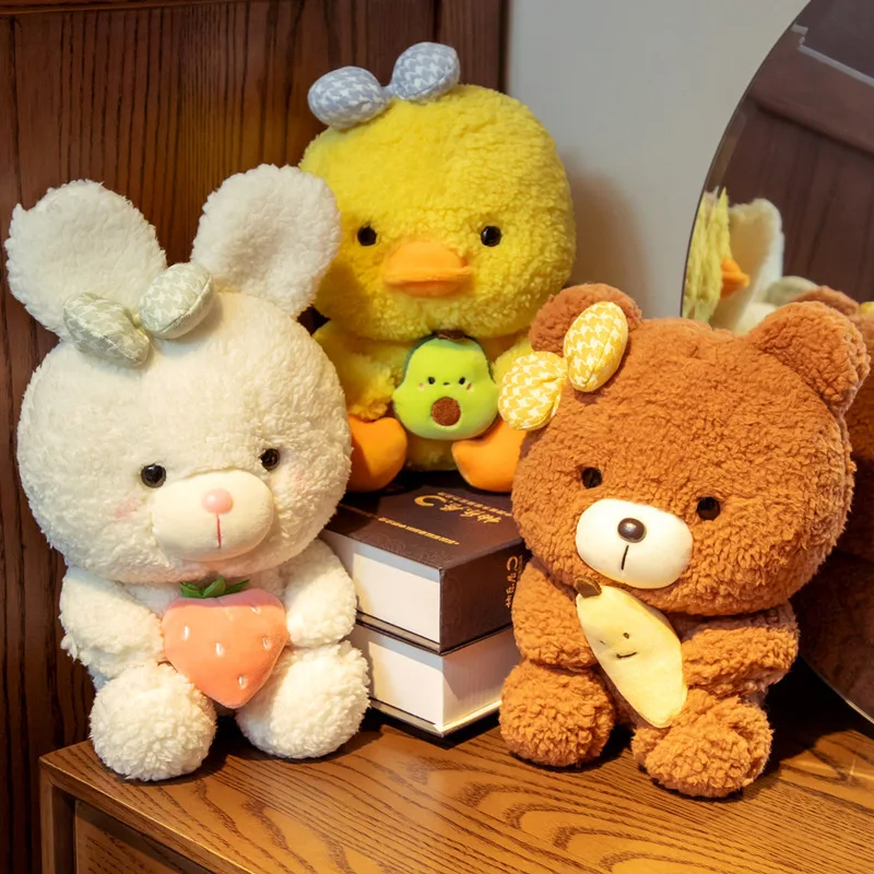 

25 см милый кролик медведь утка плюшевые игрушки милые кавайные куклы мягкие игрушки животные для искусственных подарков