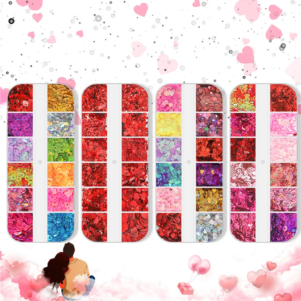 

Блестки для дизайна ногтей, 12 ячеек, 771185