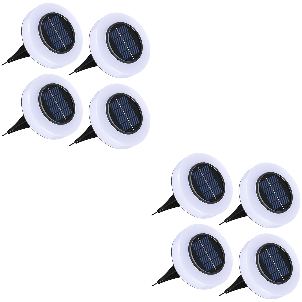 

Solar LED Light 4pcs Solar Ground Light with 8 LEDs Outdoor Solar Disk Light Auto ON/OFF Solar Buried Lamp IP65 Waterproof Solar