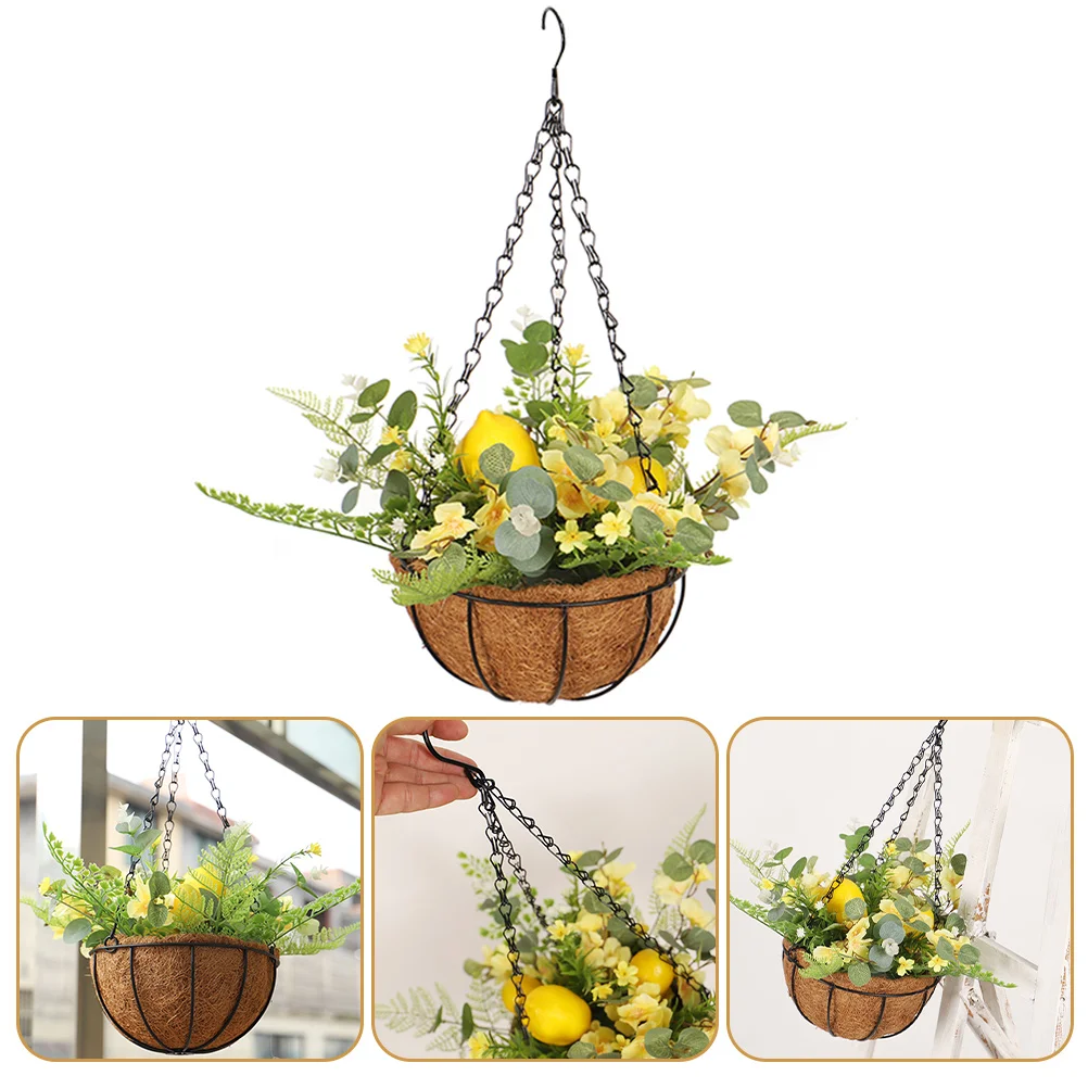 

Silk Hanging Baskets Outdoors Eucalyptus Balcony Planter Holder Gardening Flower Flowerpot Cloth
