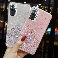 for xiaomi mi 11t mi 12 pro case clear glitter bling phone case for redmi note 9 9s 11 10 10s 11s 10t lite poco m4 x3 pro cover
