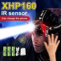 800000lm led high power headlamp xhp160 ir sensor head light rechargeable front lamp18650 xhp99 head flashlight ipx6 head torch