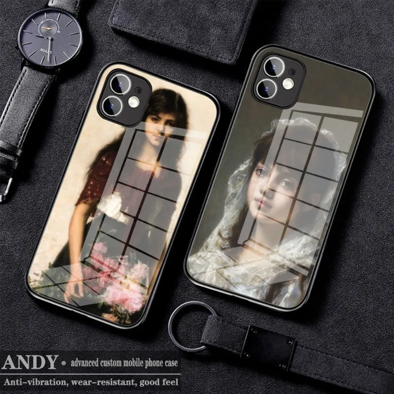 

Alexei Alexeivich Harlamoff масляная живопись чехол для телефона стекло для IPhone 11 12 13 14 Pro XR XS MAX 8X7 14 Plus SE 13 Pro чехлы