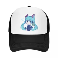 custom harajuku anime singer miku baseball cap sun protection women mens adjustable trucker hat summer caps snapback caps