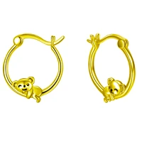 new gold koala stud earrings girl classic jewelry party gold color copper small animals pretty earring women christmas gift