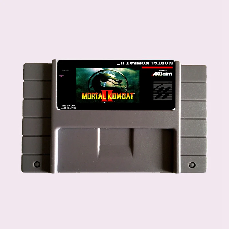Высококачественная 16-битная игровая карта Mortal Kombat 2 NTSC Big Grey для версии США