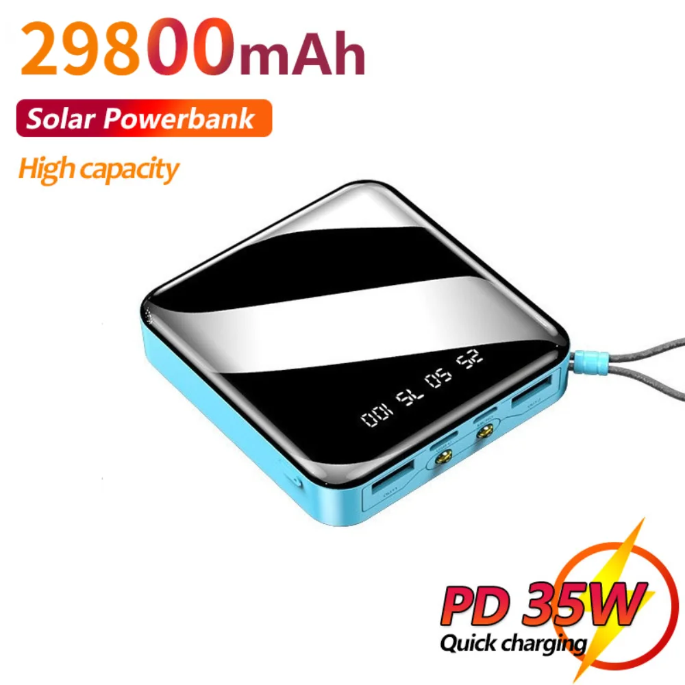 

Портативный внешний аккумулятор с цифровым дисплеем, 29800 мАч