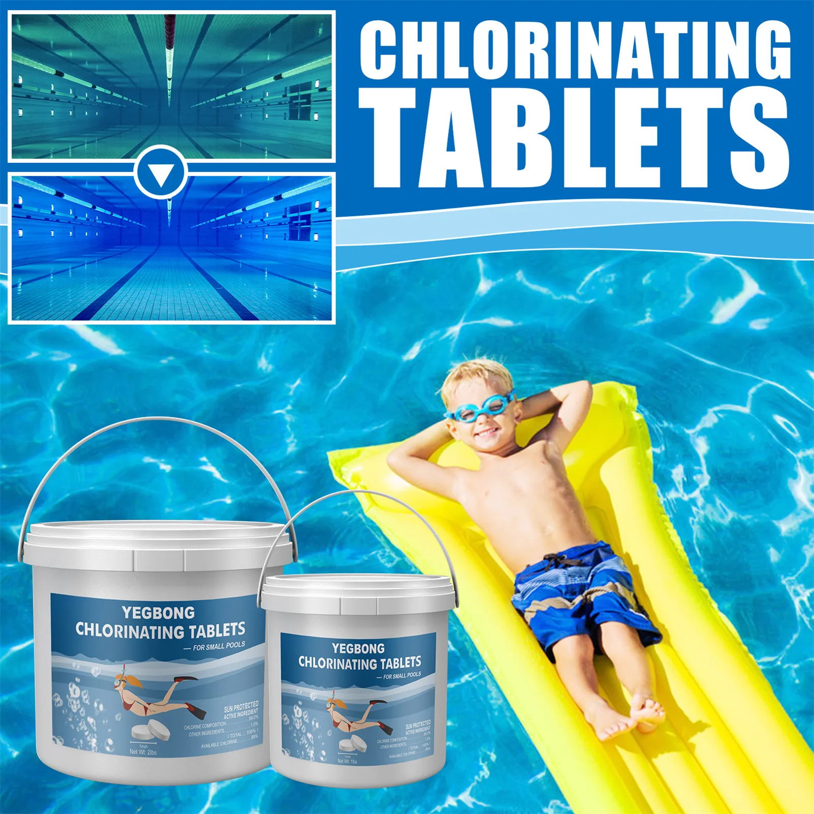 

Chlorinating Tablets Swimming Pool Chlorine Slow DissolvingStabilized Chlorine Tablets For Pool Spa Hot Tub Fountain Keep Pool