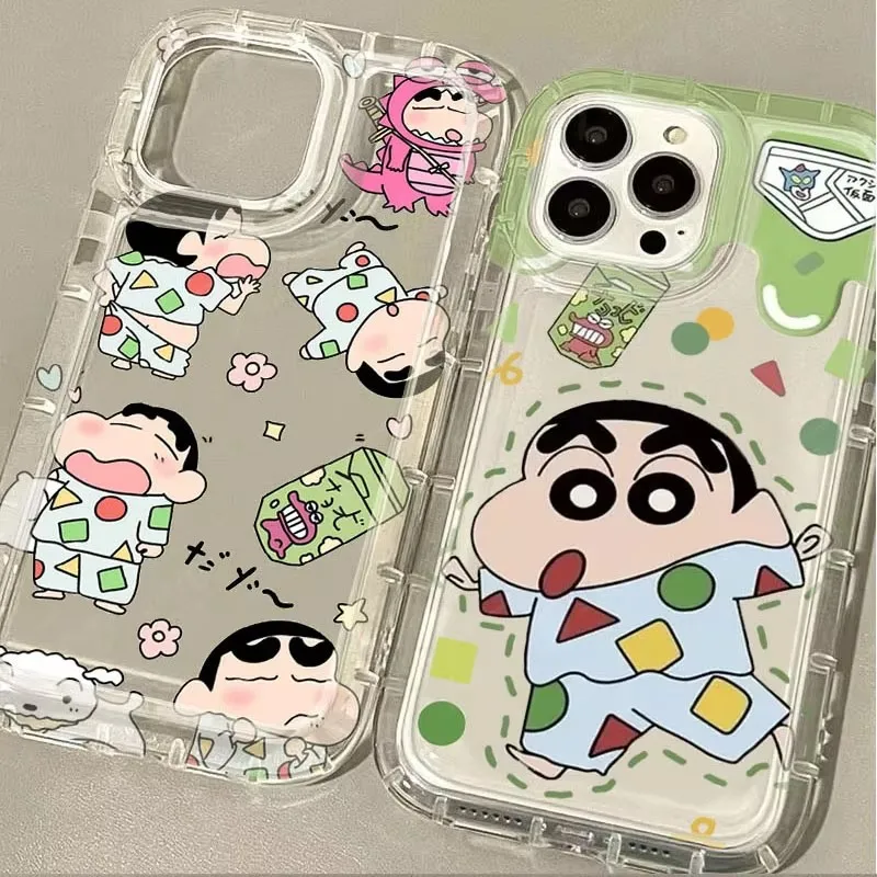 Lovely C-Crayon S-ShinChan Clear Case for Xiaomi Redmi Note 13 12 Pro Plus 5G 4G 12S 11 11S 10 10S 9 9S 8 12C 10C Capa