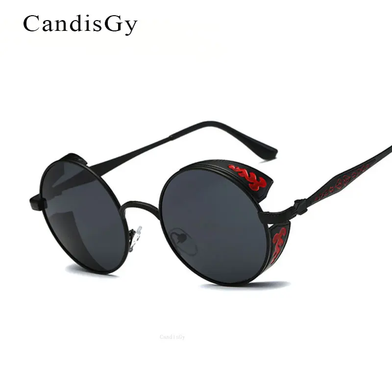 

Очки солнцезащитные круглые для мужчин и женщин, модные брендовые дизайнерские солнечные очки в стиле ретро, с золотым и шампанским покрытием, для вождения