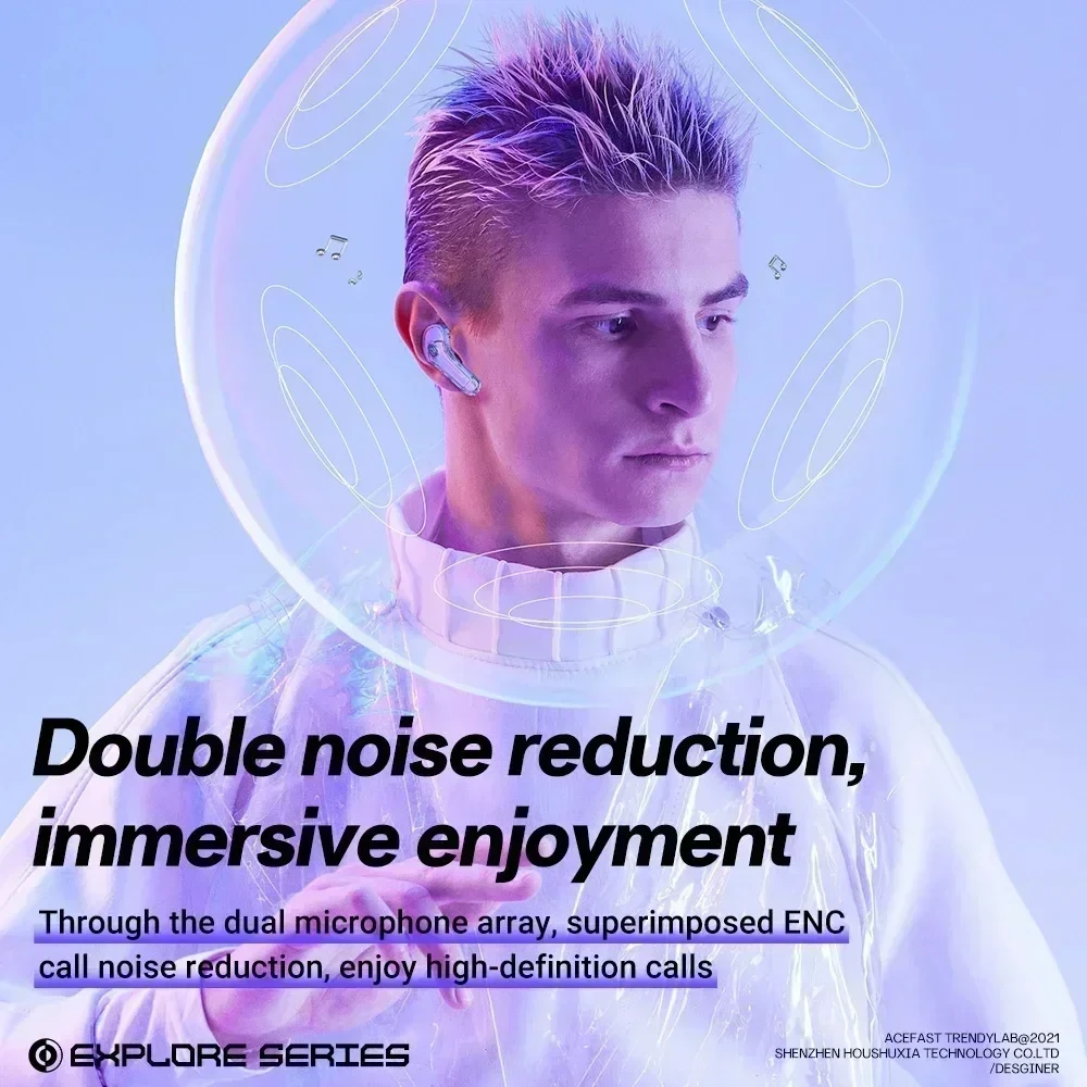 Беспроводная Bluetooth-гарнитура Air 39 PRO T8 прозрачные наушники ENC зеркальный цифровой