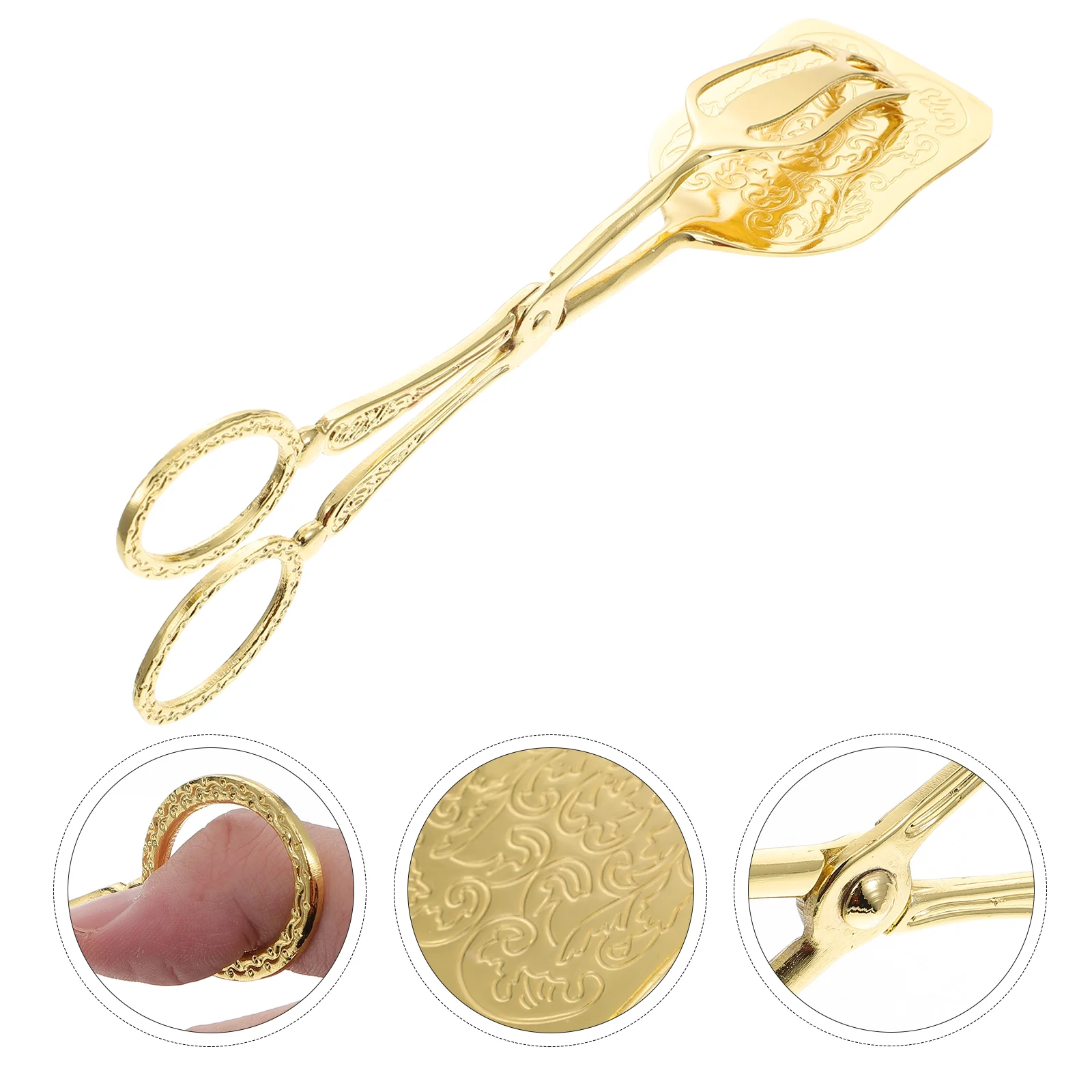 

Restaurant Zinc Alloy Food Tong Bread Clamp Dessert Outdoor Barbecue Tong