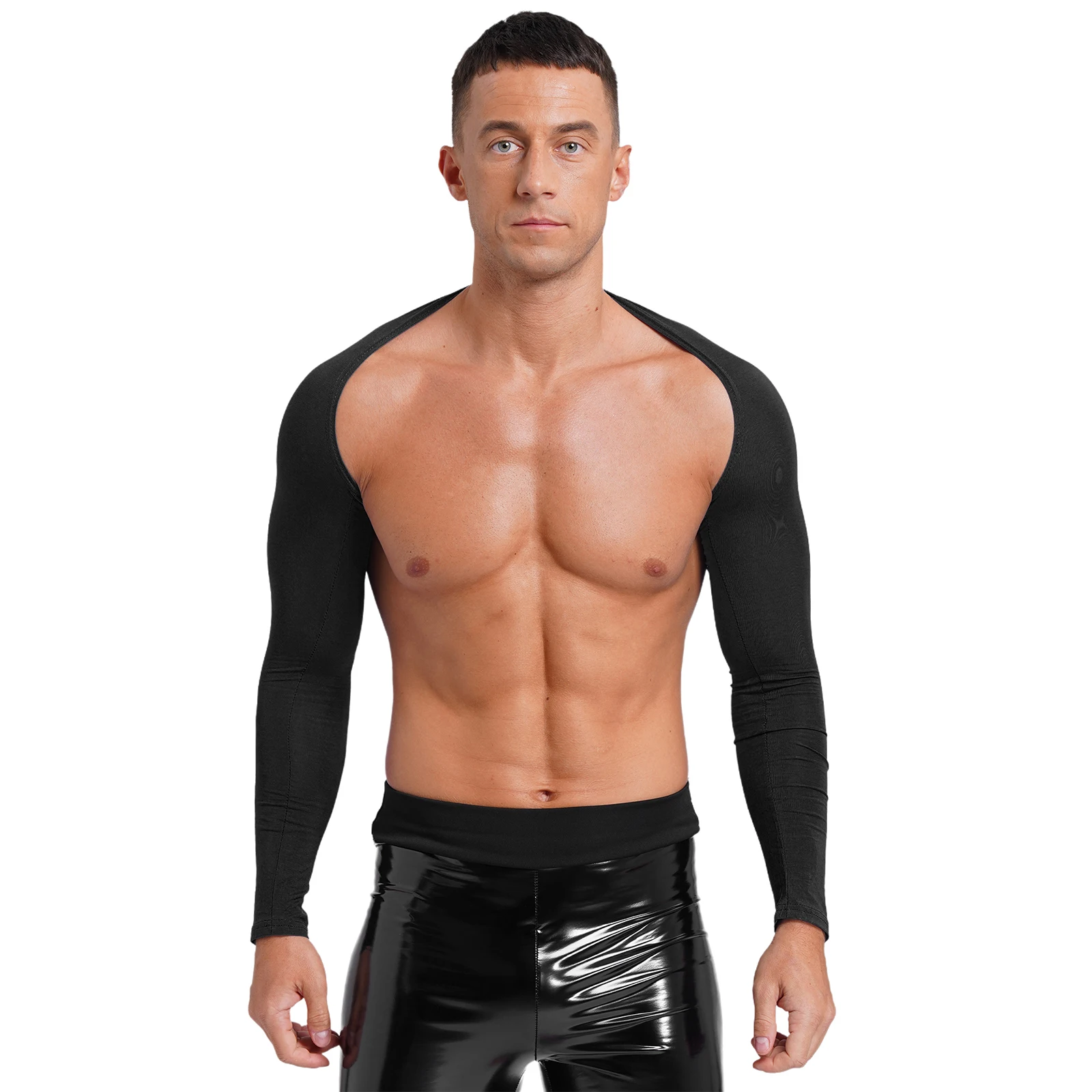 Сексуальный мужской укороченный топ с открытой передней частью кардиган