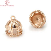 294610pcs 13mm 24k gold color plated brass dome house charms pendants high quality diy jewelry accessories