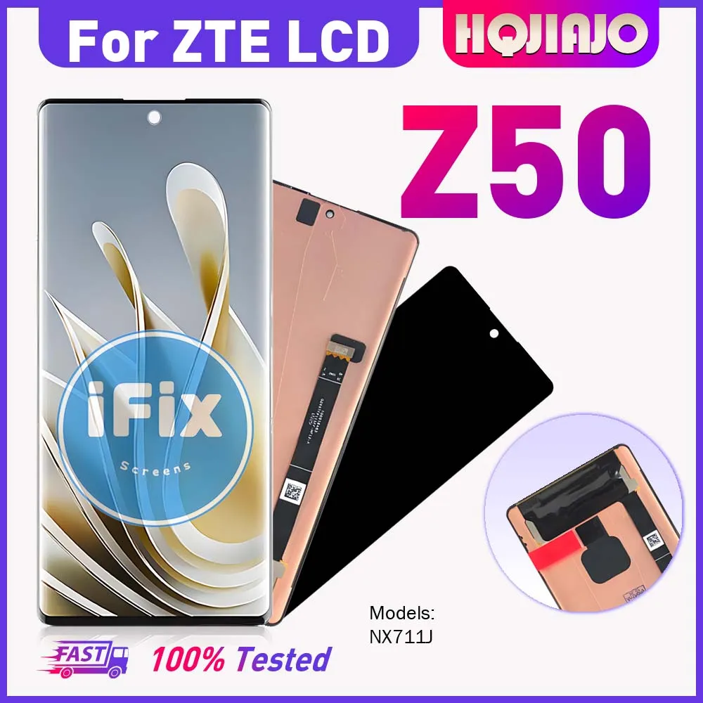 Фото 6,67-дюймовый сенсорный AMOLED LCD-дисплей с дигитайзером для ZTE Nubia Z50 5G NX711J - Запасные части для ремонта мобильного телефона Z50 №5