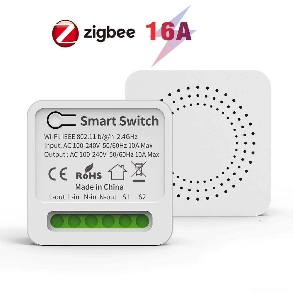 

Мини-переключатель Tuya Zigbee с Wi-Fi, 10 А, 16 А