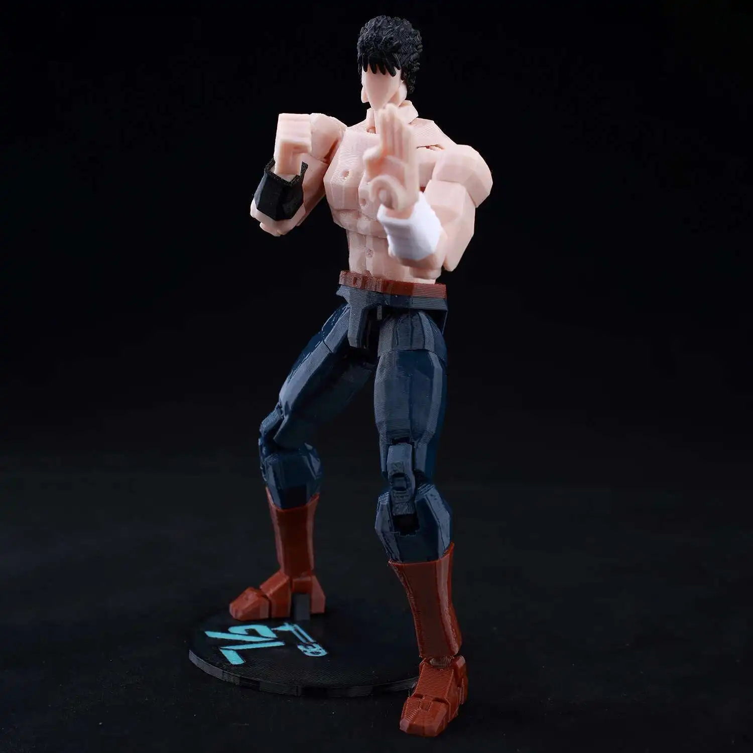 Фото Фигурка Kenshiro без рубашки с принтом 9L3D, многошарнирная позаковая аниме-модель, кулак Северной звезды №2