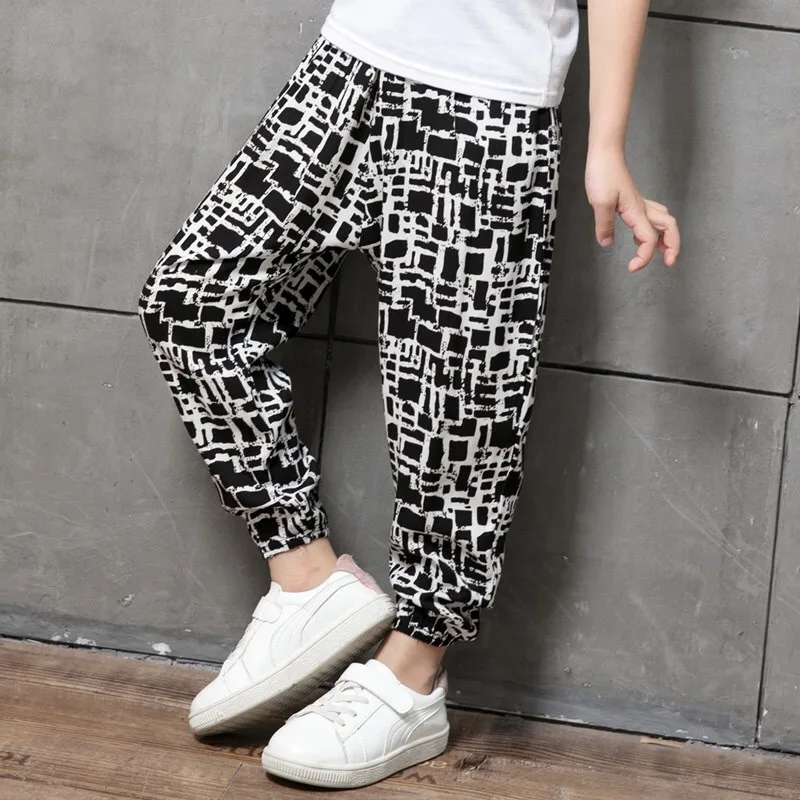 

Детские брюки для мальчиков и девочек, летние мягкие хлопковые брюки, детские брюки до щиколотки для маленьких мальчиков и девочек, детские ...