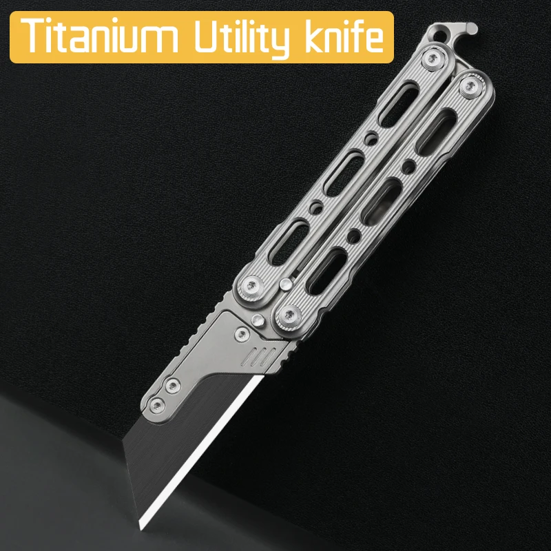 

Titanium utility knife outdoor multi-function tool knife tactical knife EDC tool belt bottle opener portable butterfly training