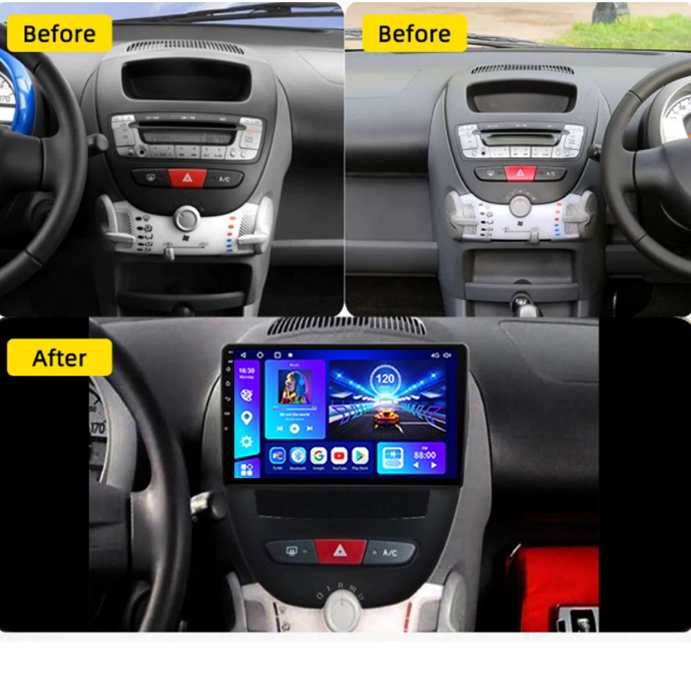 NAVISTAR 8G 128G автомобильное радио для Peugeot 107 Toyota Aygo Citroen C1 2005-2014 Android 10 0 Авто Carplay GPS
