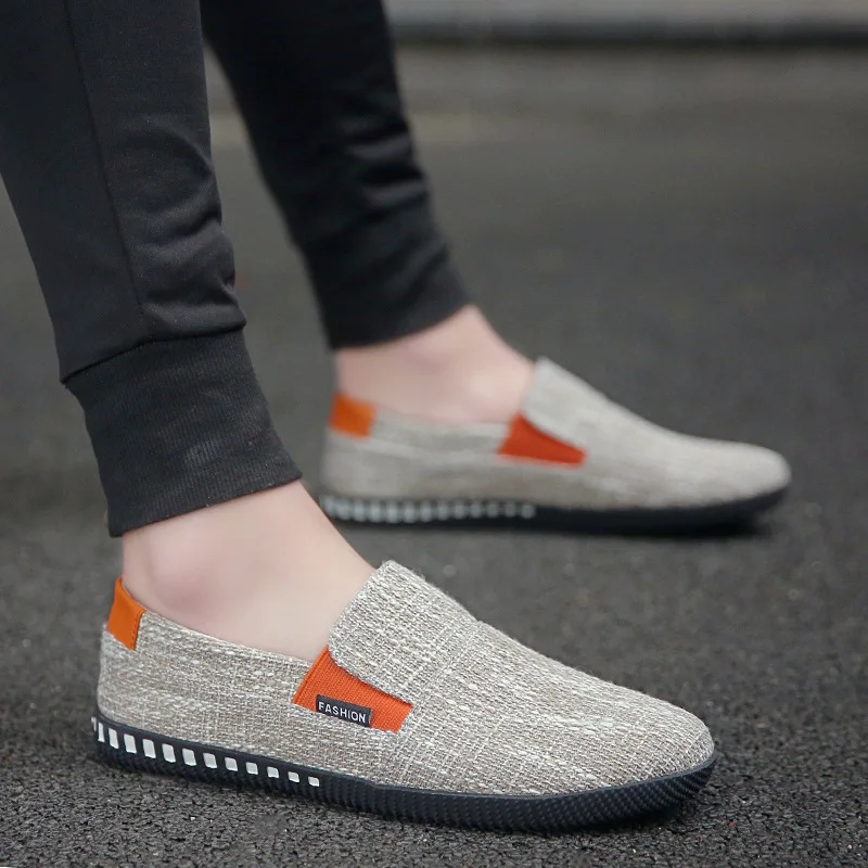

Fashion High Quality 2020 Spring Summer Light Breathable men casual slip-on loafers driving lazy male Flats canvas Shoes erf4