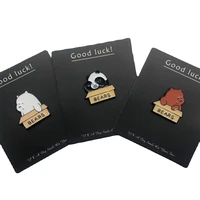 3pcslot cute little bear brooch cartoon badge metal enamel lapel pins jewelry gift for lover friend student