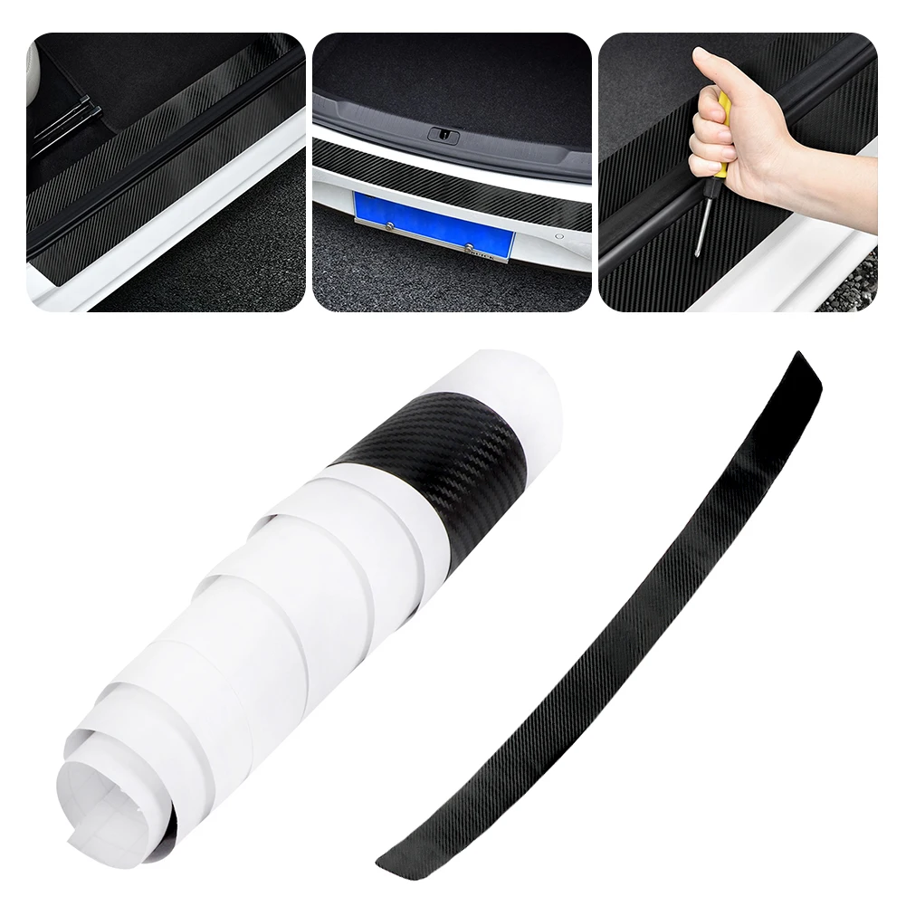

34.5" Trunk Carbon Fiber Texture Bumper Guard Decor Sticker/ strip Trim For BMW