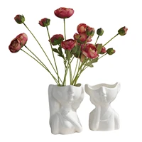 human face vasehuman head face vase modern body art ceramic vase feminist lady sculpture chic flower vase for decorative body