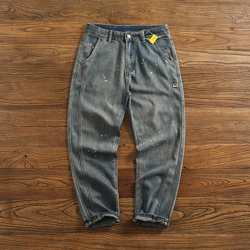 Новые модные мужские свободные повседневные Прямые зауженные брюки с