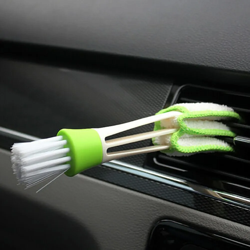 

Car Cleaning Tool Dashboard Blinds Dust Brush Detailing Washing Tool Double Head Soft Brush Auto Accessories Universal
