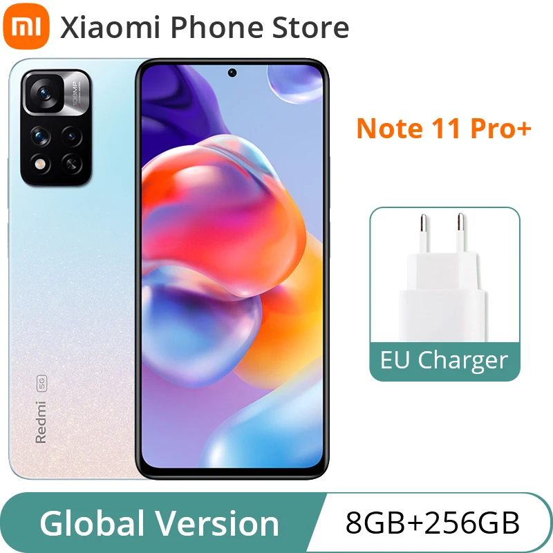 Глобальная версия смартфона Xiaomi Redmi Note 11 Pro+ 5G с поддержкой технологии HyperCharge 120W, процессором Dimensity 920, дисплеем AMOLED с частотой обновления 120 Гц, камерой 108 Мп и памятью 128/256 ГБ.
