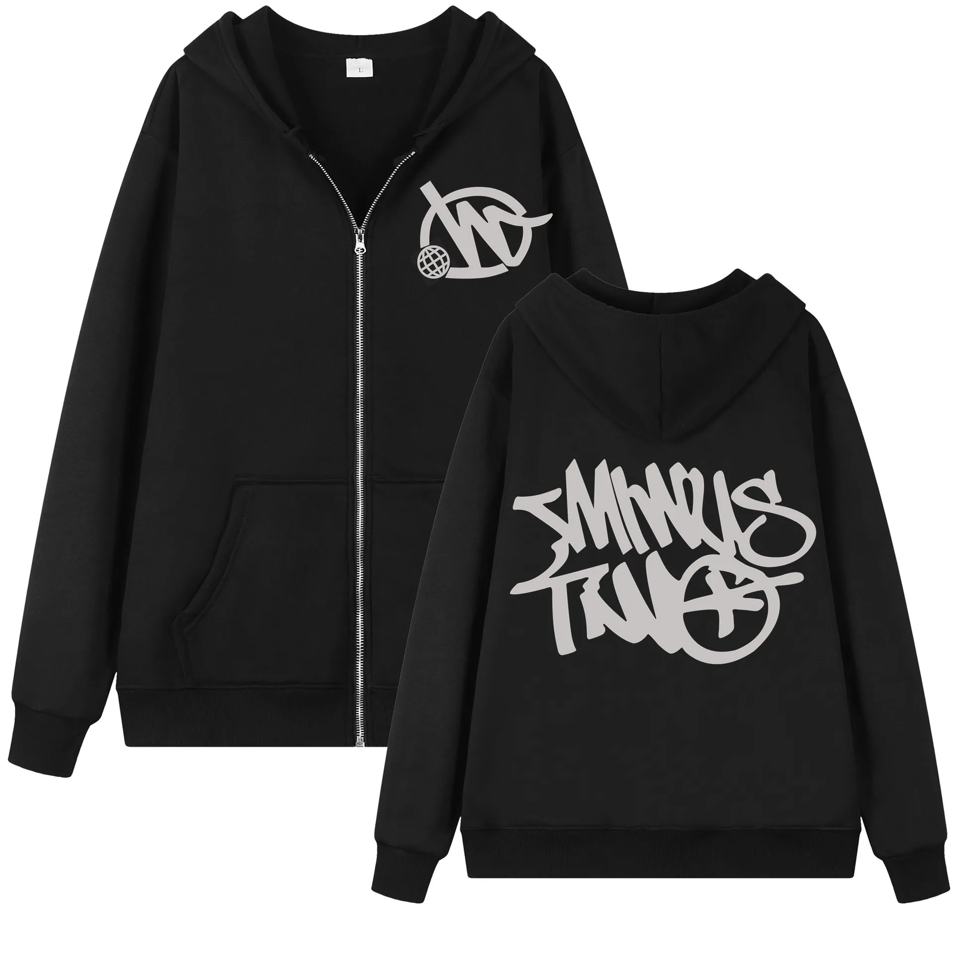 

Новинка 2023, толстовка в стиле хип-хоп с капюшоном для мужчин и женщин Y2K на молнии, Свободная Повседневная Толстовка с длинным рукавом, уличная одежда унисекс в