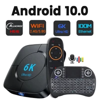 tv box android 10 0 6k wifi youtube voice assistant 3d 4k video tv 4g ram 64gb 32gb rom fast tv receiver set top box