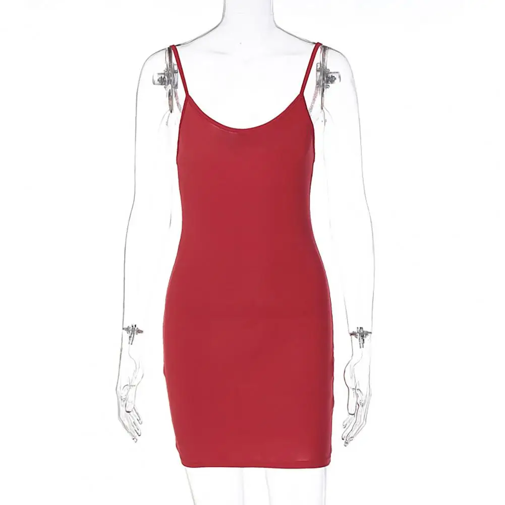 

Эластичное очаровательное Клубное платье на бретелях-спагетти, женское платье с запахом на бедрах, Клубная одежда с открытой спиной