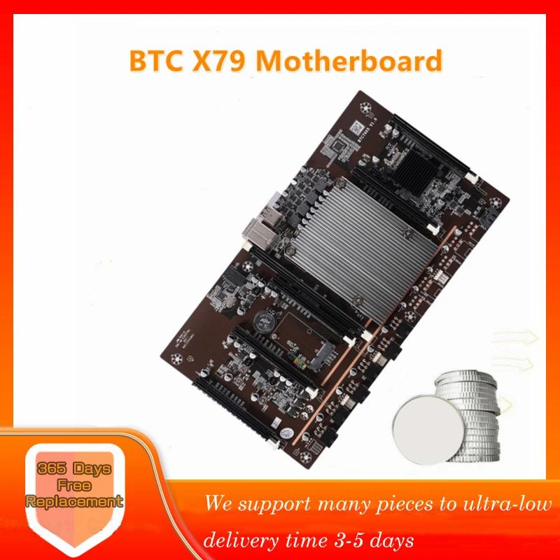 

Материнская плата X79 H61 для майнинга BTC, LGA 2011 DDR3, поддержка s 32G 60 мм шаг, поддержка RTX3060 3080, графическая карта для майнинга BTC