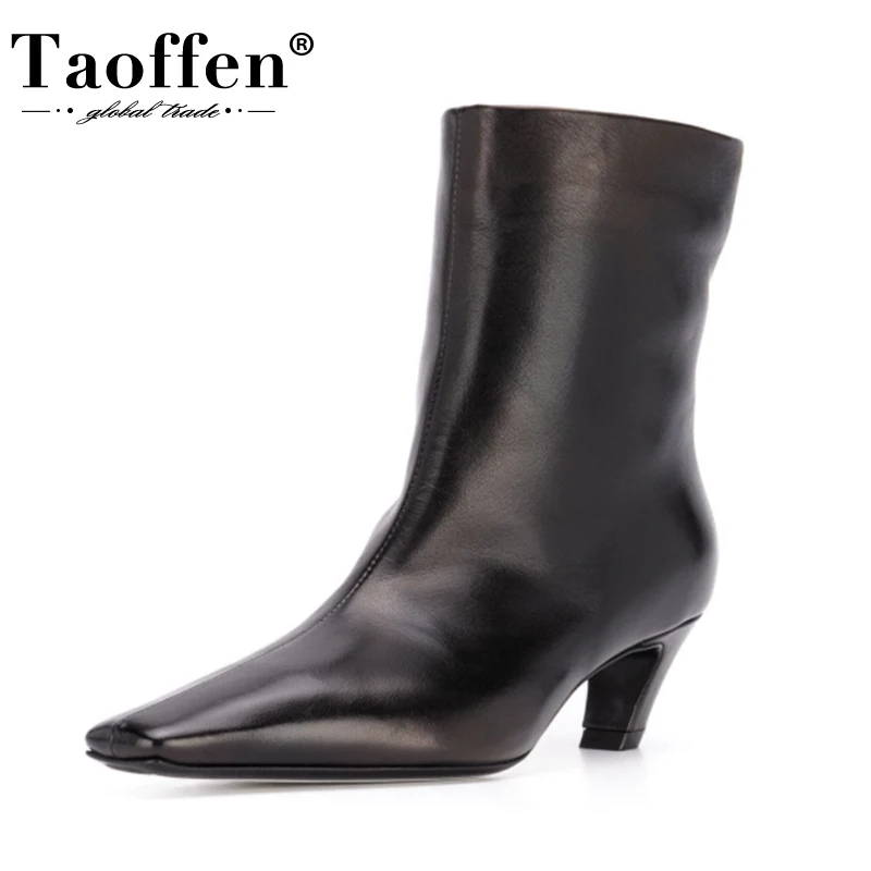

Женские ботильоны с острым носком Taoffen, модные вечерние ботинки, большие размеры 34-43