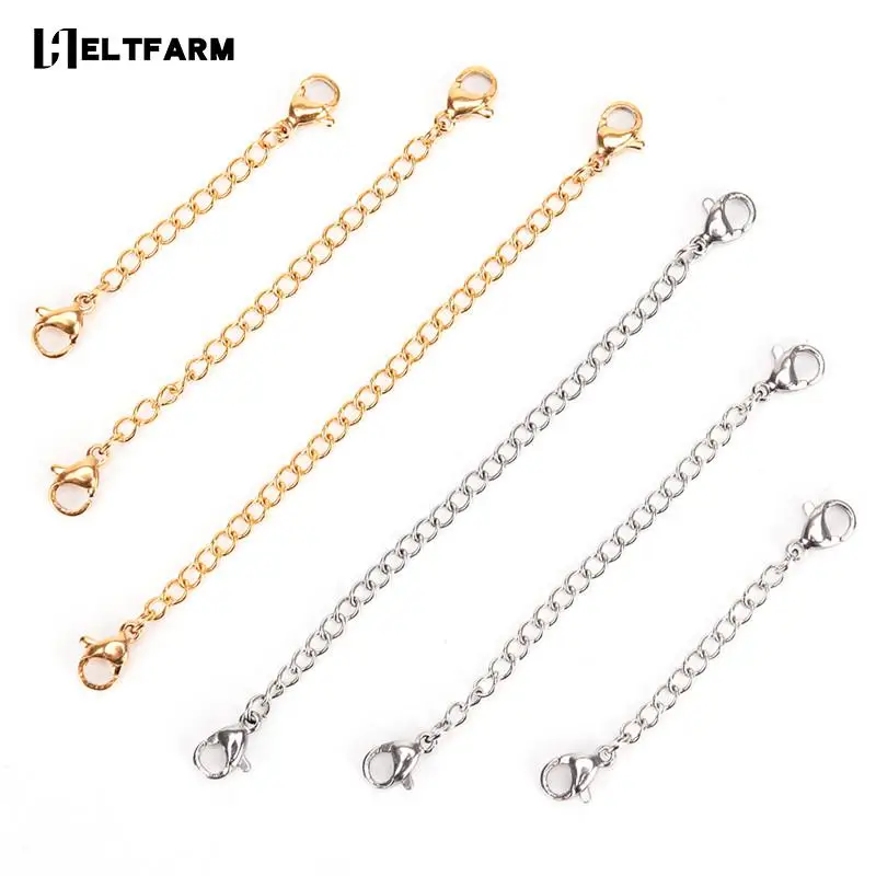 

5/7.5/10cm Tone Extended Extension Tail Chain Lobster Clasps Connector For DIY Jewelry Making Findings Bracelet Necklace