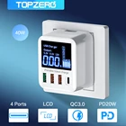 Устройство для быстрой зарядки USB 3,0, 40 Вт, с ЖК-дисплеем