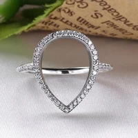 authentic 925 sterling silver teardrop silhouette with crystal rings for women wedding party europe pandora jewelry