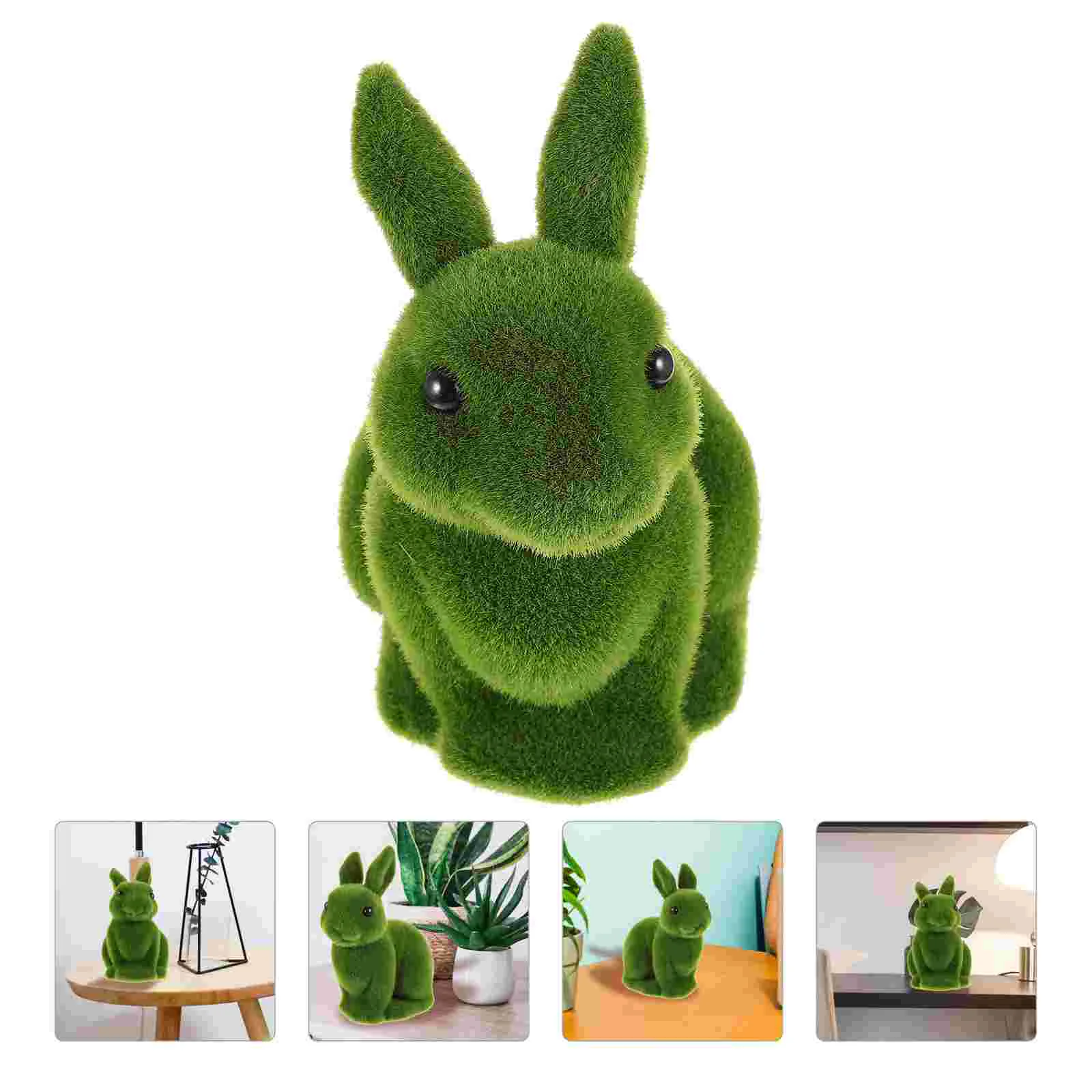

Flocked Rabbit Para Mesa De Micro Landscape Decor Statue Bunny Sculptures Flocking Flocked Bunny Figurine