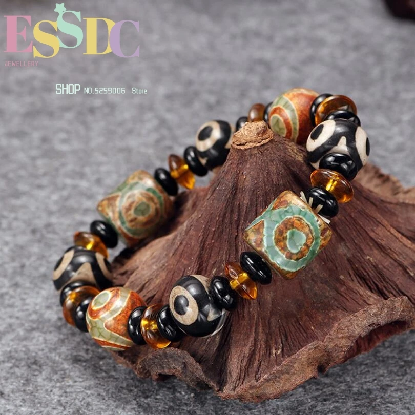 

Classic Natural Tibetan Sky Eye Carnelian Vintage Ethnic Agate Bead Bracelet For Men Or Women Jewelry Wholesale