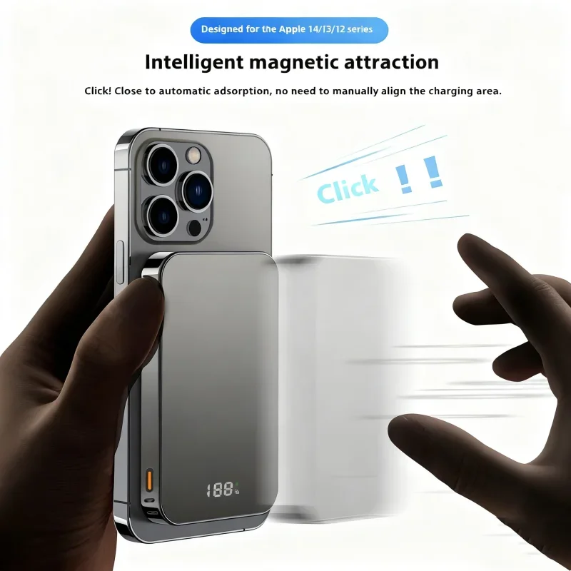 Фото 200000 мАч Магнитный внешний аккумулятор Powerbank большой емкости с быстрой зарядкой Портативный аккумулятор для Magesafe для iPhone Samsung Huawei №4