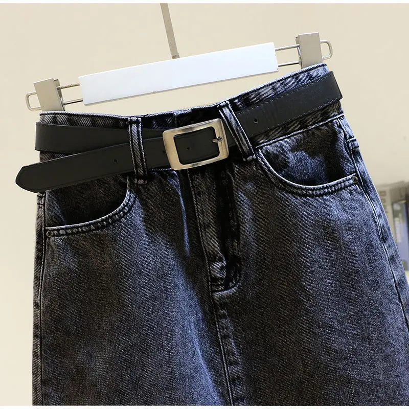 Ailegogo 2022 новые весенние летние женские синие трапециевидные Мини-джинсы с высокой