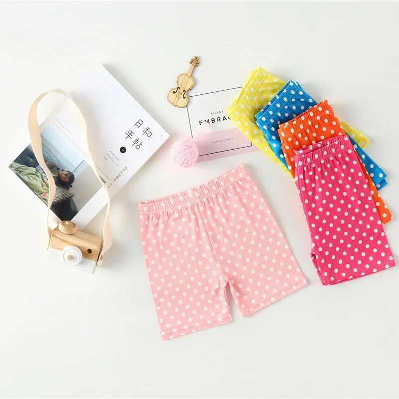 

Summer Little Girl Safety Shorts Selected High Quality Cotton Comfortable Breathable Pink Red Small White Dot